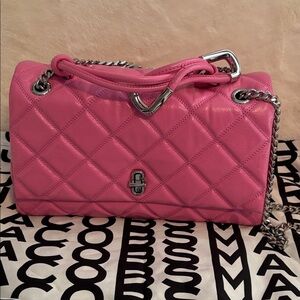 The Quilted Dual Convertible Shoulder Bag Bow Pink Medium